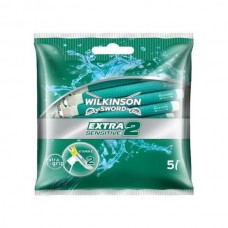 Schick Одноразовые станки Extra-2 Sensitive (5шт)(зелёные)