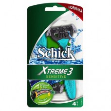 Schick Одноразовые станки Xtreme-3(3+1шт) Sensitive(зелёные)(Wilkinson Sword)