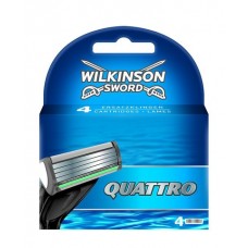 Schick Кассеты Quattro(4шт)(Wilkinson Sword) синие